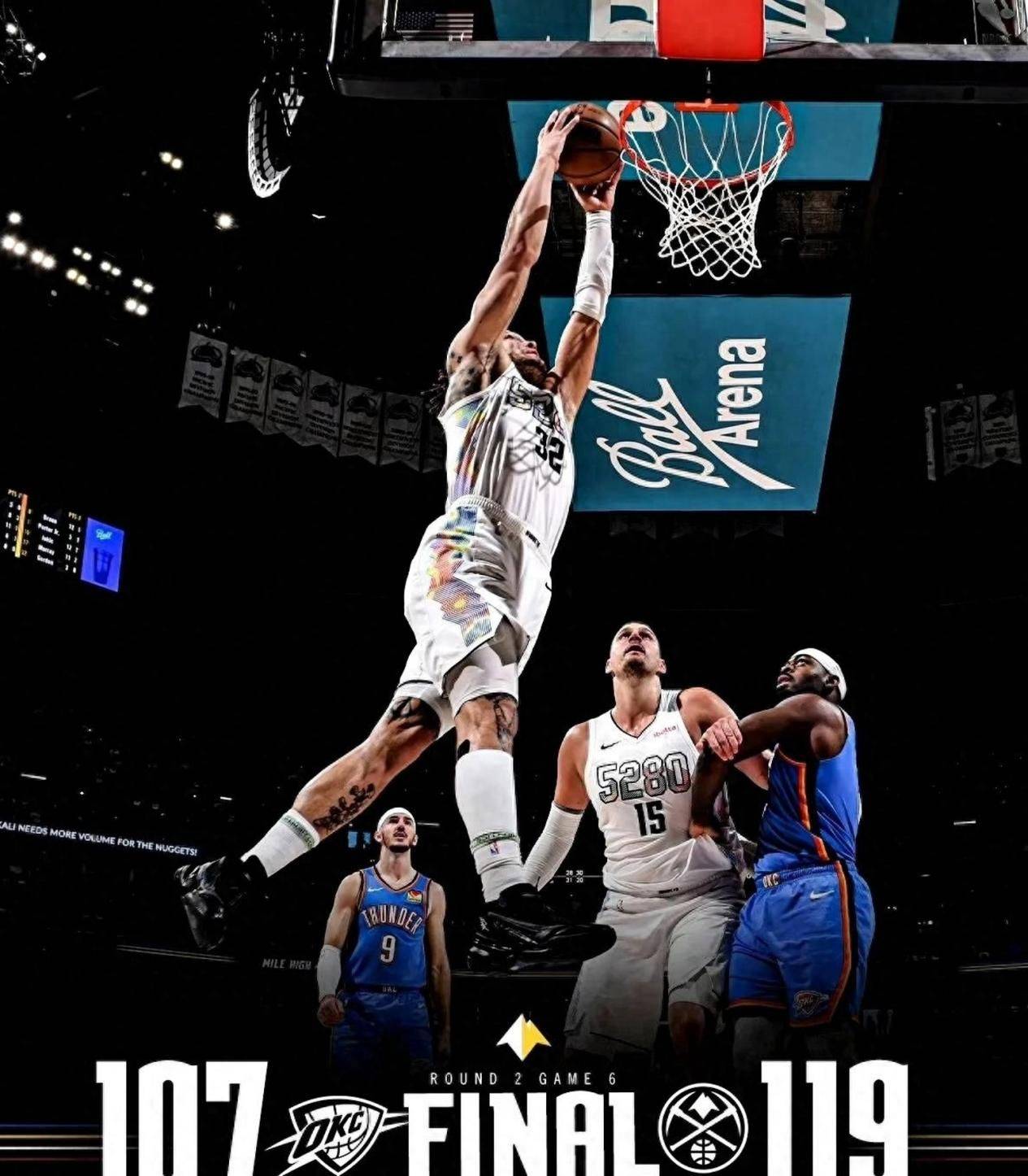 雷霆力克掘金,盖伊发威狂轰27+15 雷霆力克掘金,盖伊发威狂轰27+15